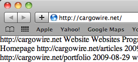 Screenshot of Safari showing plain text